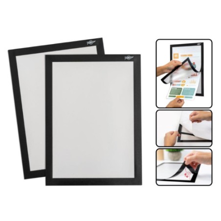 33749-BOLSA 2 MARCOS MAGNETICOS ADHESIVOS A4 NEGRO FAIBO 40602