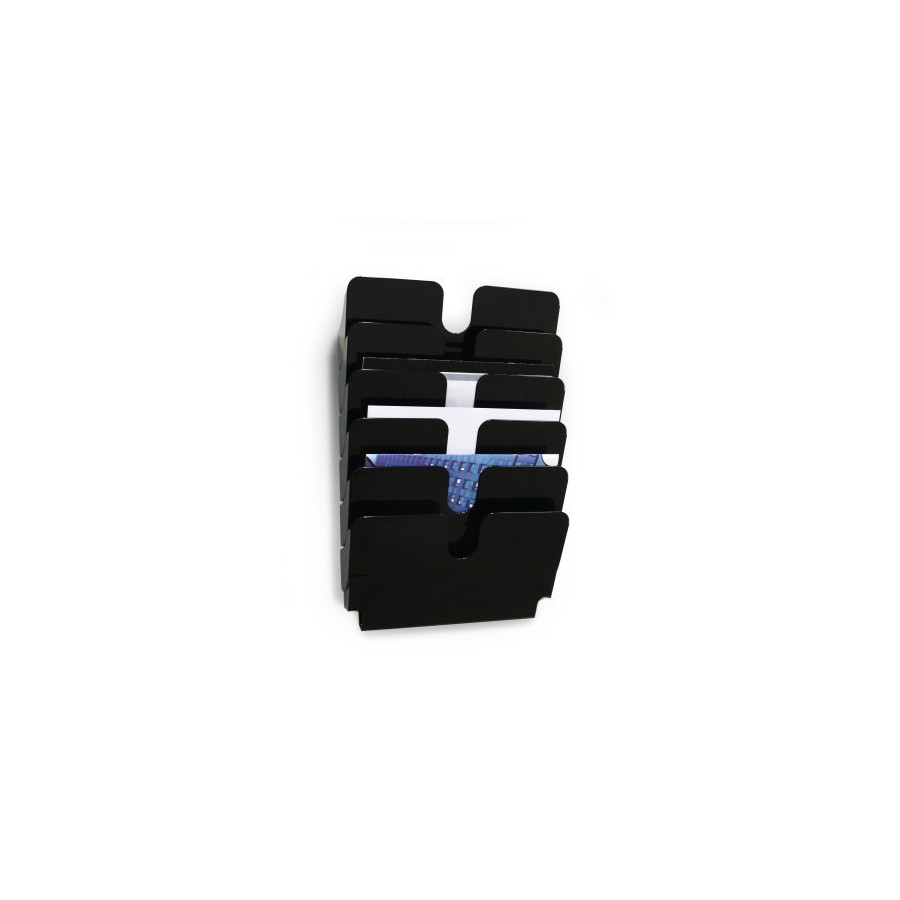 3408-DISPENSADOR PARED FLEXIPLUS 6 COMPARTIMENTOS A4 HORIZONZAL NEGRO DURABLE 1700014061