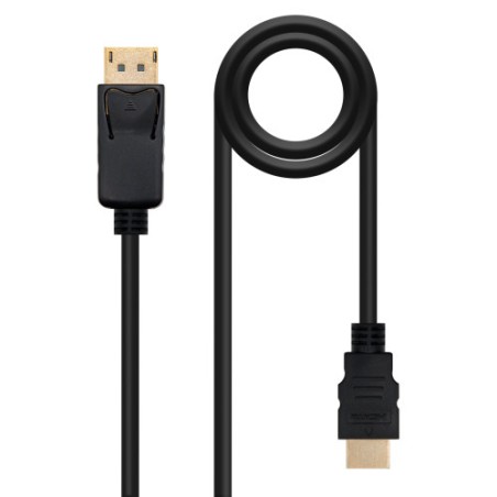 34279-Nanocable Cable Conversor DISPLAYPORT a HDMI, DP/M - HDMI/M, Negro, 0.5 m