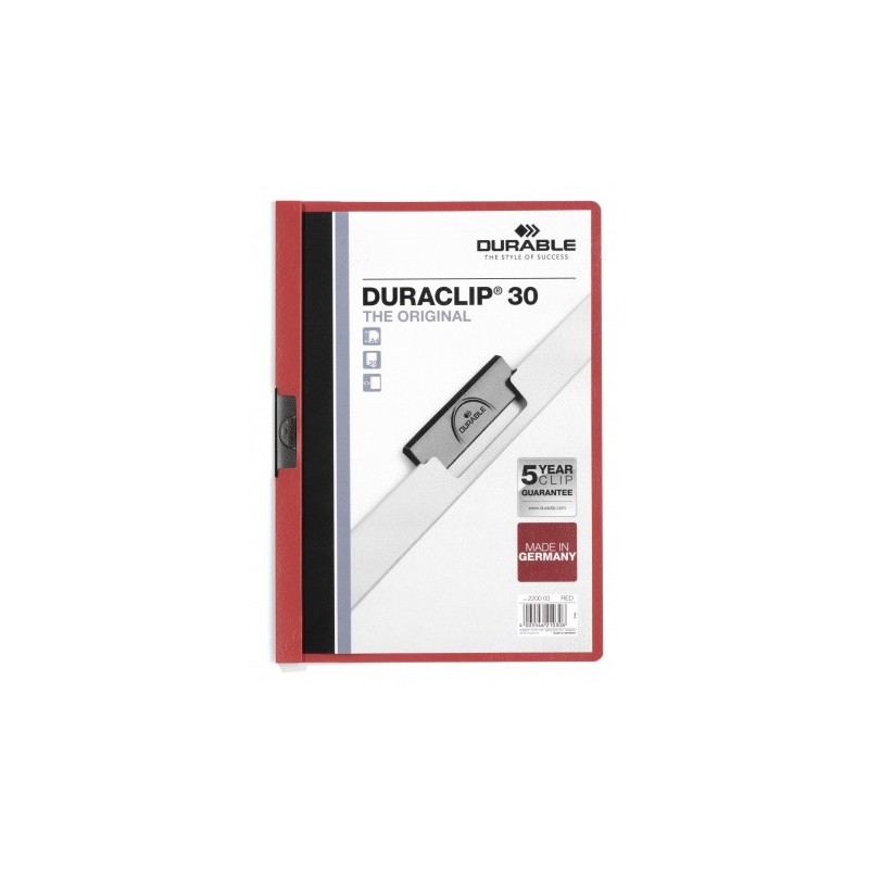 3433-DOSSIER CON CLIP 30 H A4 ROJO DURABLE 2200-03 3433-DOSSIER CON CLIP 30 H A4 ROJO DURABLE 2200-03