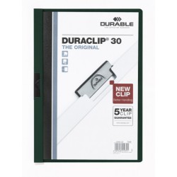 3436-DOSSIER CON CLIP 30 H A4 VERDE DURABLE 2200-32