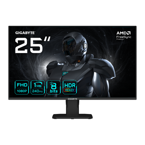 34478-GIGABYTE GS25F2A Monitor Gaming 25" FHD - 1920 x 1080, 240Hz, 1ms, 300 cd/m2, Display HDR 10, HDMI 2.0, DisplayPor