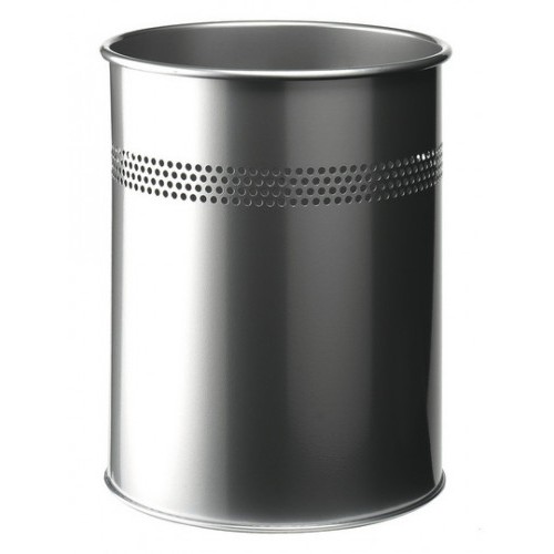 3484-PAPELERA METALICA DE 15L SEMIPERFORADA COLOR PLATA DURABLE 3300-23