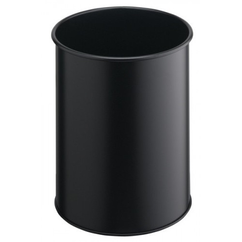 3486-PAPELERA METALICA DE 15L LISA COLOR NEGRO DURABLE 3301-01