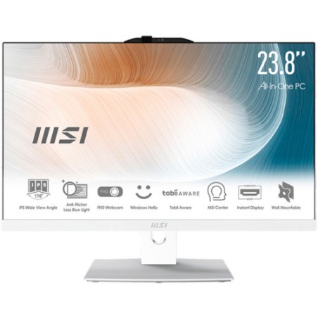 34874-MSI AIO MODERN AM242P 12M-645EU. 23.8" IPS LED FHD 16:9 (1920X1080). I5-1235U. UMA. SO-DIMM DDR4 16GB (8G*2). 512G