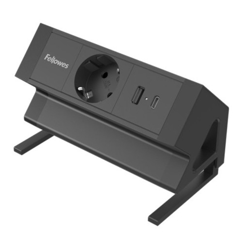 35000-REGLETA SOBREMESA 1 TOMA + USB A/C NEGRO FELLOWES 100137172