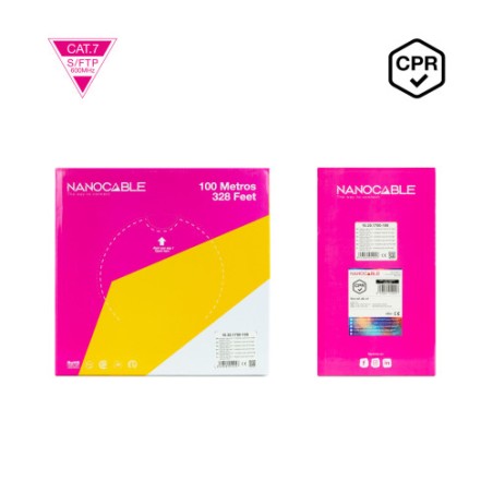 35037-Nanocable Cable de Red CAT.7 LSZH SFTP PIMF AWG23, Naranja, 100 m