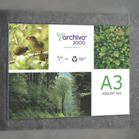 35371-PORTAFOLLETOS MURAL PREMIUM A3 HORIZONTAL ADHESIVO 420x300MM ARCHIVO 2000 6157ACSTP