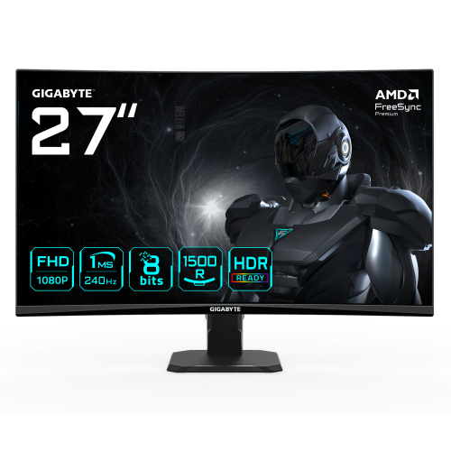 35563-MONITOR GIGABYTE 27" GS27FC2,CURVO,VA 1500R,1920X1080 (FHD),0.31PP,3000:1,1MS,240HZ,2HDMI+1DP
