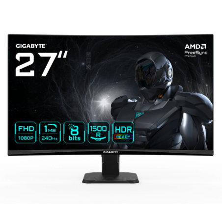 35563-MONITOR GIGABYTE 27" GS27FC2,CURVO,VA 1500R,1920X1080 (FHD),0.31PP,3000:1,1MS,240HZ,2HDMI+1DP