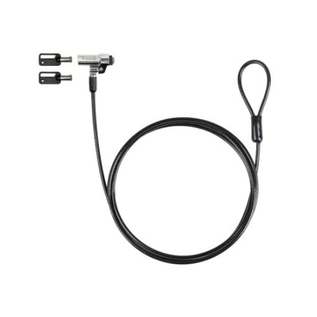 35599-TooQ Cable de Seguridad Tipo NANO con Llave para Portatiles 1.5 metros, Gris Oscuro