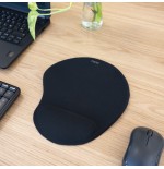 35614-TooQ Alfombrilla para raton ergonomica con reposamunecas de gel, Negro