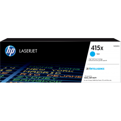 HP Cartucho de toner Original LaserJet 415X cian de alta capacidad