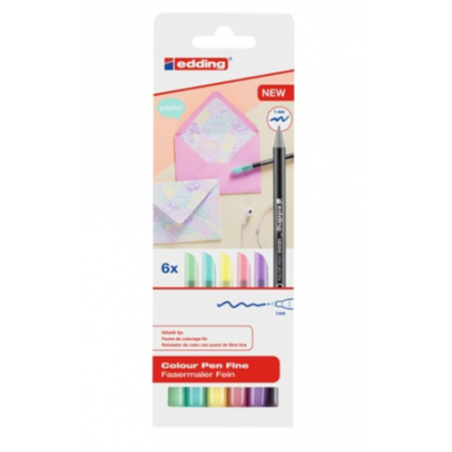 3590-PACK 6 ROTULADORES SURTIDOS 1200 PASTEL EDDING 1200-6-S pastel