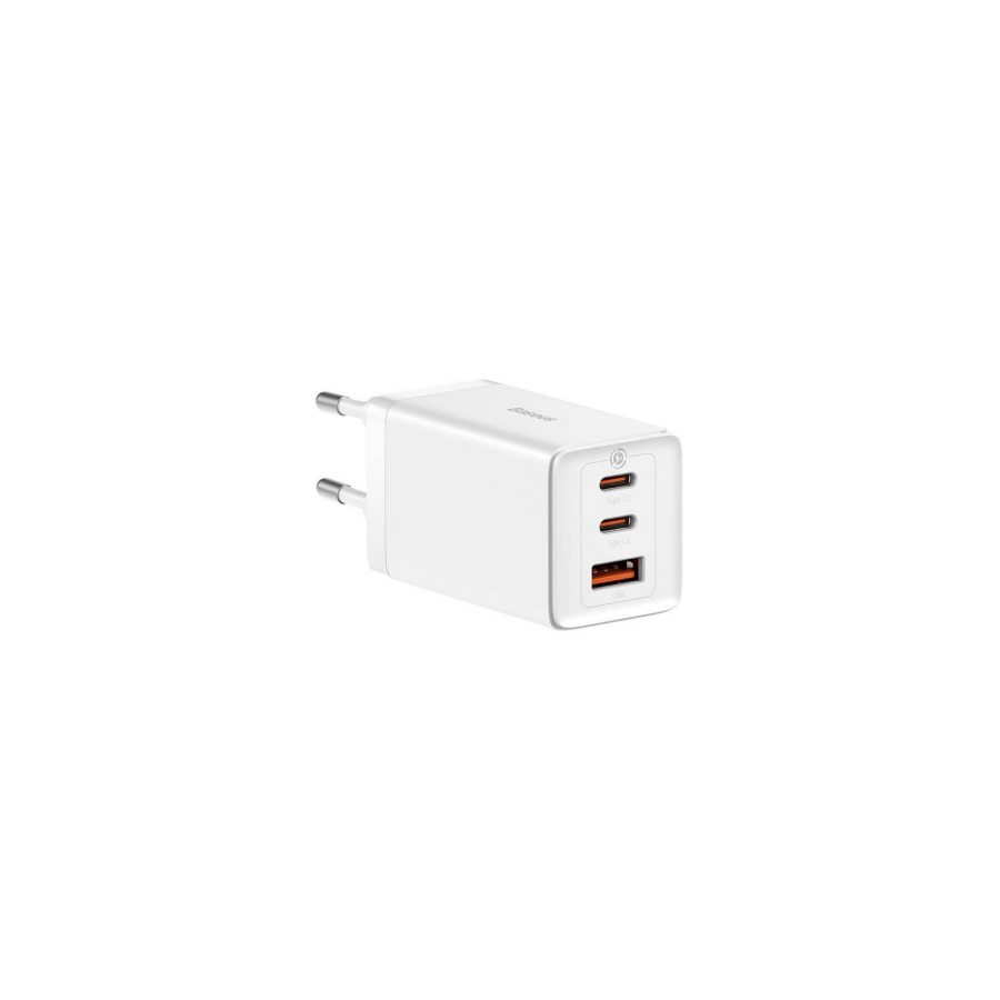 36009-BASEUS GAN5 PRO FAST CHARGER 2C+U 65W EU  WHITE (INCLUDE: BASEUS XIAOBAI SERIES FAST CHARGING CABLE TYPE-C  TO TYP