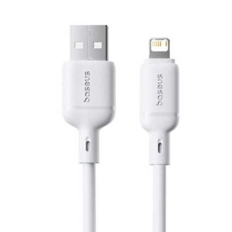 36028-OS-BASEUS SILKY SERIES FAST CHARGING CABLE USB TO IP 2.4A 1M MOON WHITE