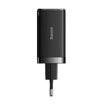 36035-BASEUS GAN5 PRO FAST CHARGER 2C+U 65W  EU  BLACK(INCLUDE:BASEUS XIAOBAI SERIES FAST CHARGING CABLE TYPE-C  TO TYPE