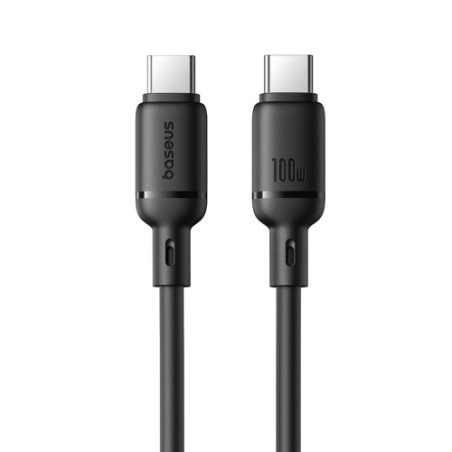36044-OS-BASEUS SILKY SERIES FAST CHARGING CABLE TYPE-C TO TYPE-C 100W 1M CLUSTER BLACK
