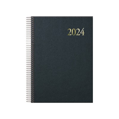 AGENDA 2024 SEGOVIA ESPIRAL DiA PaGINA 14 X 20 CM COLOR NEGRO CATALAN DOHE 12735 24