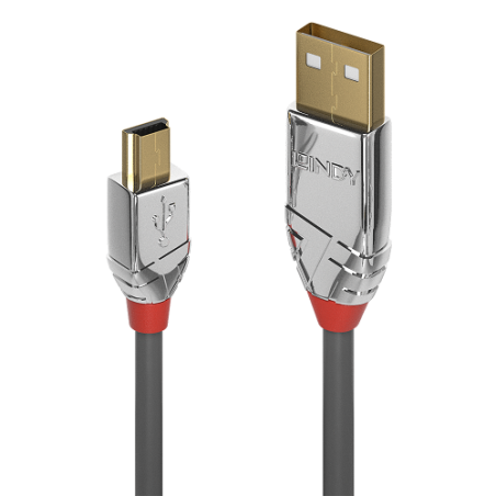 36447-Lindy 36631 cable USB USB 2.0 1 m USB A Mini-USB B Gris