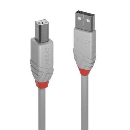 36515-Lindy 36682 cable USB USB 2.0 1 m USB A USB B Gris