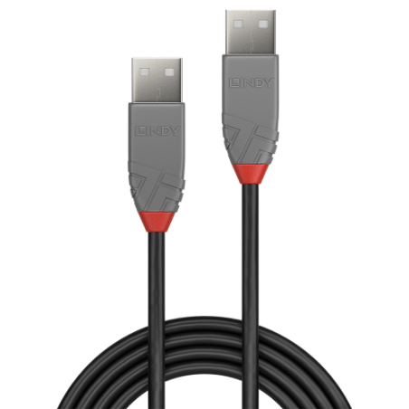 36532-Lindy 36694 cable USB USB 2.0 3 m USB A Negro, Gris
