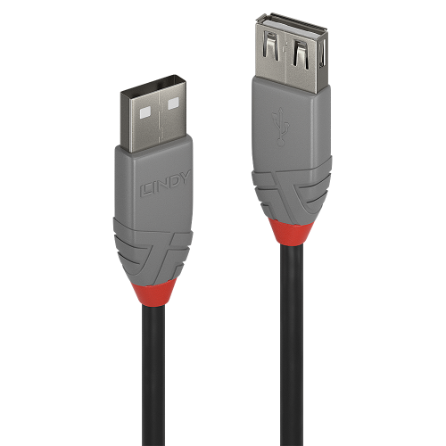 36539-Lindy 36702 cable USB USB 2.0 1 m USB A Negro, Gris