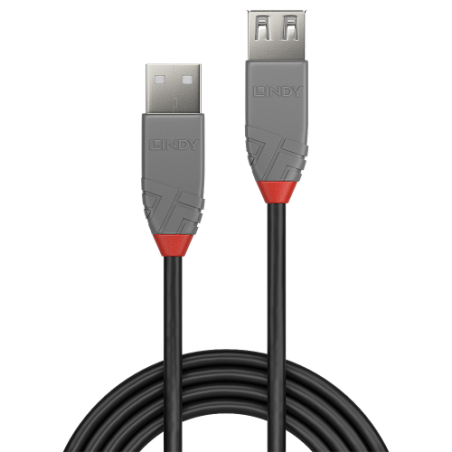 36544-Lindy 36704 cable USB USB 2.0 3 m USB A Negro, Gris