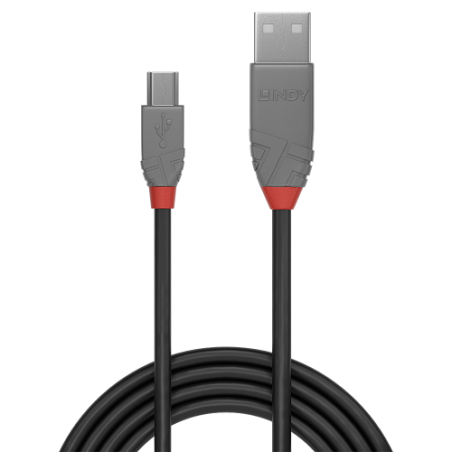 36568-Lindy 36724 cable USB USB 2.0 3 m USB A Mini-USB B Negro
