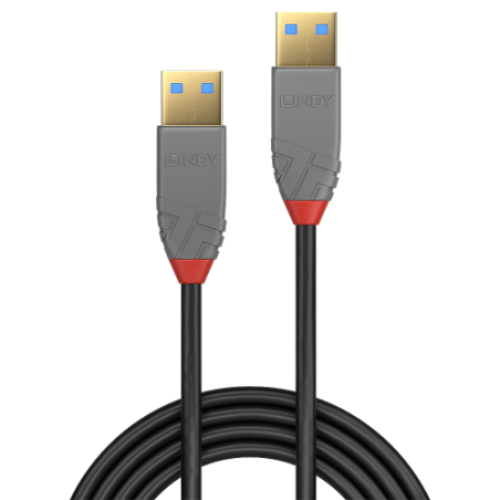 36594-Lindy 36750 cable USB USB 3.2 Gen 1 (3.1 Gen 1) 0,5 m USB A Negro