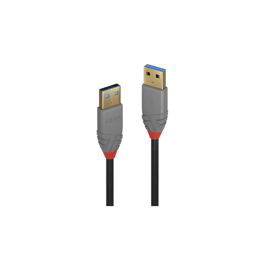 36599-Lindy 36753 cable USB USB 3.2 Gen 1 (3.1 Gen 1) 3 m USB A Negro, Gris
