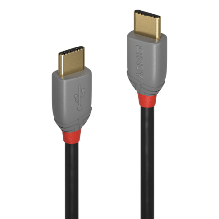 36633-Lindy 36872 cable USB USB 2.0 2 m USB C Negro, Gris