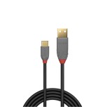 36638-Lindy 36885 cable USB USB 2.0 0,5 m USB A USB C Negro, Gris