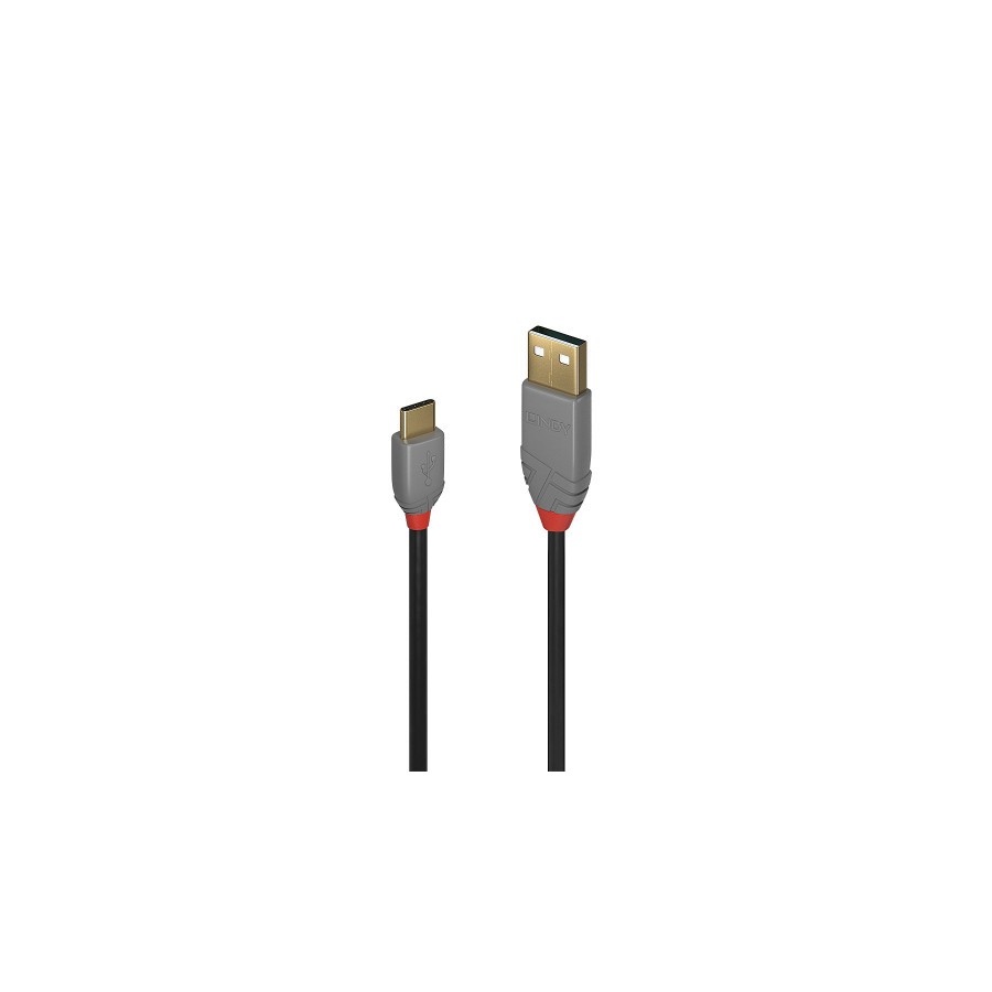 36639-Lindy 36886 cable USB USB 2.0 1 m USB A USB C Negro, Gris