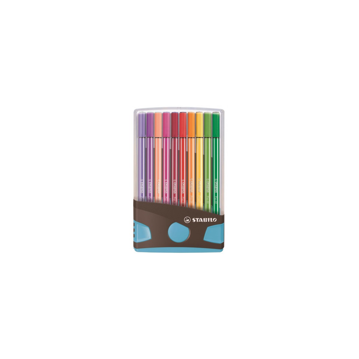 CAJA 20 ROTULADORES PEN 68 COLORPARADE PUNTA 1 MM ANTRACITA AZUL STABILO 6820 04 04