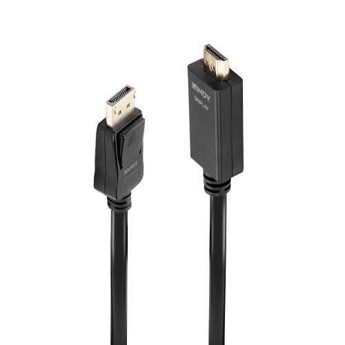 36685-Lindy 36920 adaptador de cable de video 0,5 m DisplayPort HDMI tipo A (Estandar) Negro