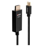 36892-Lindy 40922 adaptador de cable de video 2 m Mini DisplayPort HDMI tipo A (Estandar) Negro