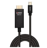 36895-Lindy 40923 adaptador de cable de video 3 m Mini DisplayPort HDMI tipo A (Estandar) Negro
