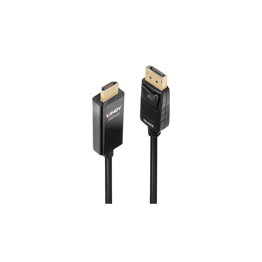 36904-Lindy 40928 adaptador de cable de video 5 m DisplayPort HDMI tipo A (Estandar) Negro