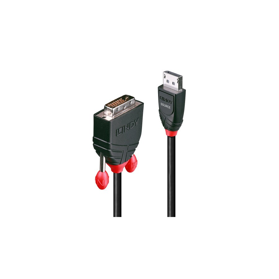 36938-Lindy 41492 adaptador de cable de video 3 m DVI-D DisplayPort Negro