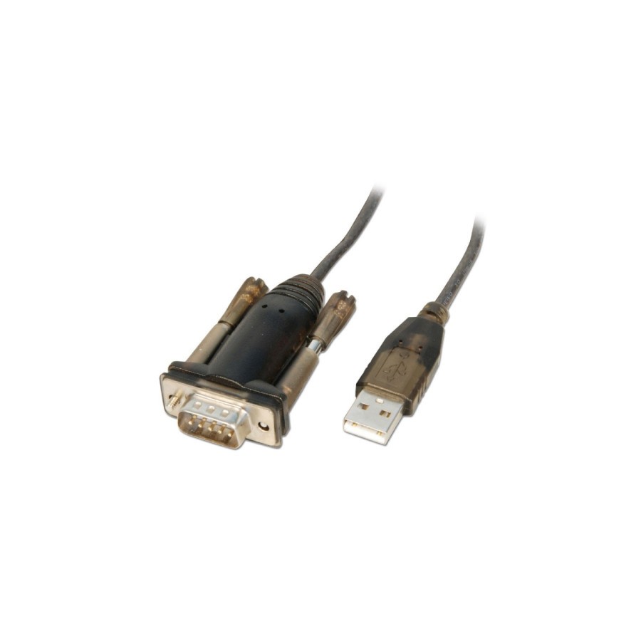 37005-Lindy 42855 cable de serie Gris, Transparente 1,5 m USB tipo A RS-232