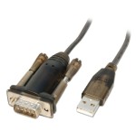 37005-Lindy 42855 cable de serie Gris, Transparente 1,5 m USB tipo A RS-232