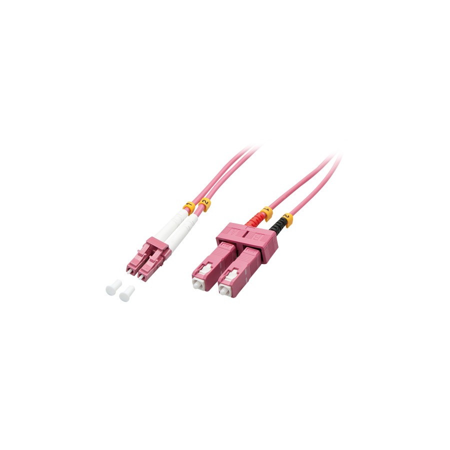 37152-Lindy 46364 Cable de fibra optica e InfiniBand 10 m LC SC Rosa
