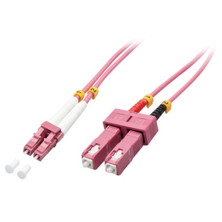 37153-Lindy 46365 Cable de fibra optica e InfiniBand 15 m LC SC Rosa