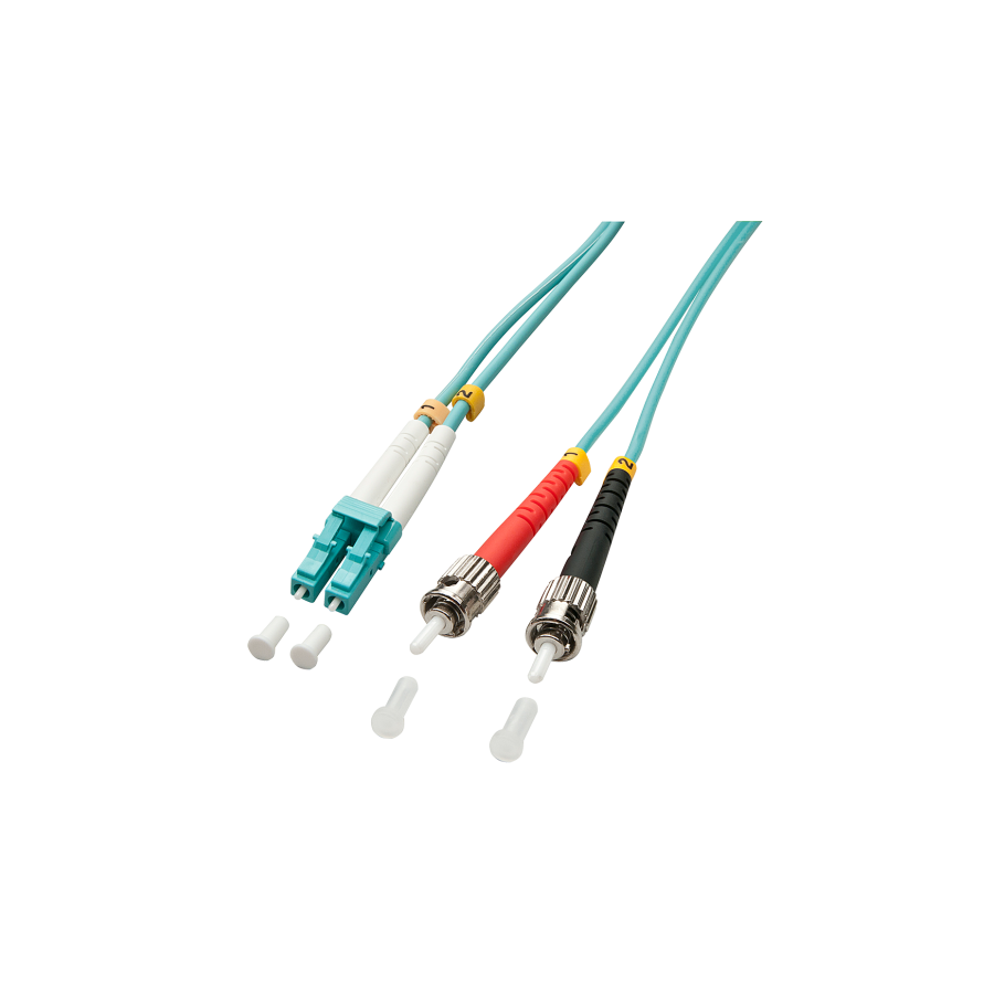 37171-Lindy 3.0m OM3 LC - ST Duplex Cable de fibra optica e InfiniBand 3 m Turquesa