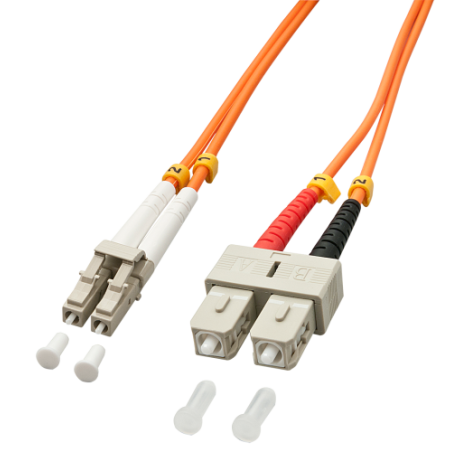 37207-Lindy 10m OM2 LC - SC Duplex Cable de fibra optica e InfiniBand Naranja