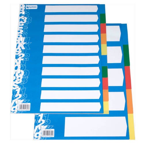 3775-JUEGO SEPARADOR A4 5 POSICIONES ECOLOGICO 16T GRAFOPLAS 41260000