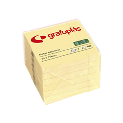 3787-BLOC 100 NOTAS ADHESIVAS 75X75MM AMARILLAS GRAFOPLAS 65205460