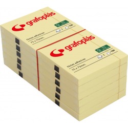 3788-BLOC 100 NOTAS ADHESIVAS 75X125MM AMARILLAS GRAFOPLAS 65205560