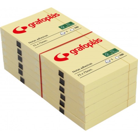 3788-BLOC 100 NOTAS ADHESIVAS 75X125MM AMARILLAS GRAFOPLAS 65205560